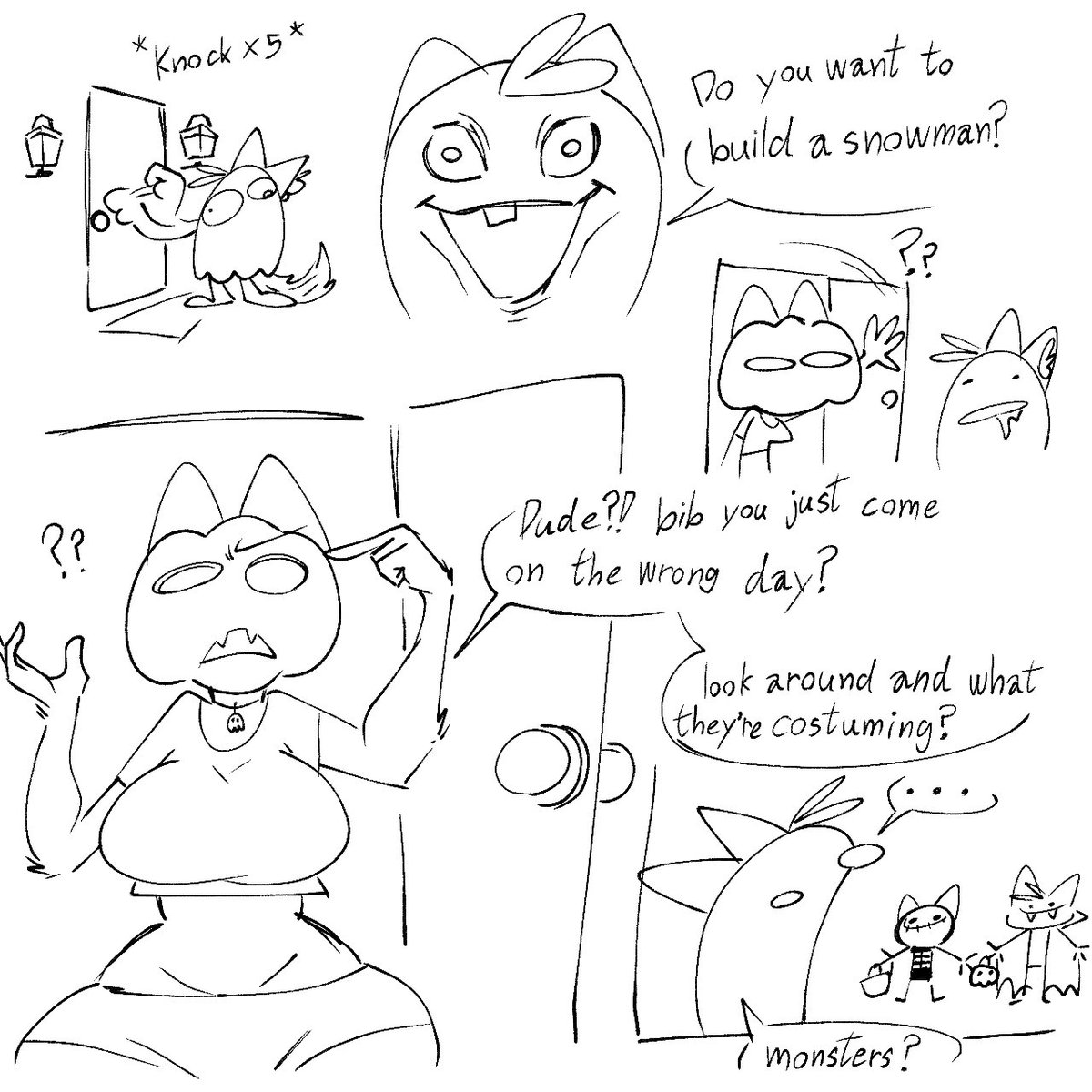 FirstCat_art's tweet photo. Im so late...(I have a lot of work:<) Nvm, this is maybe the last work about halloween drawing.
Comic drawing for fun(if i make any mistakes or my grammar is wrong, i apologize) pages : (4/10) https://t.co/nS5L38mQq2
