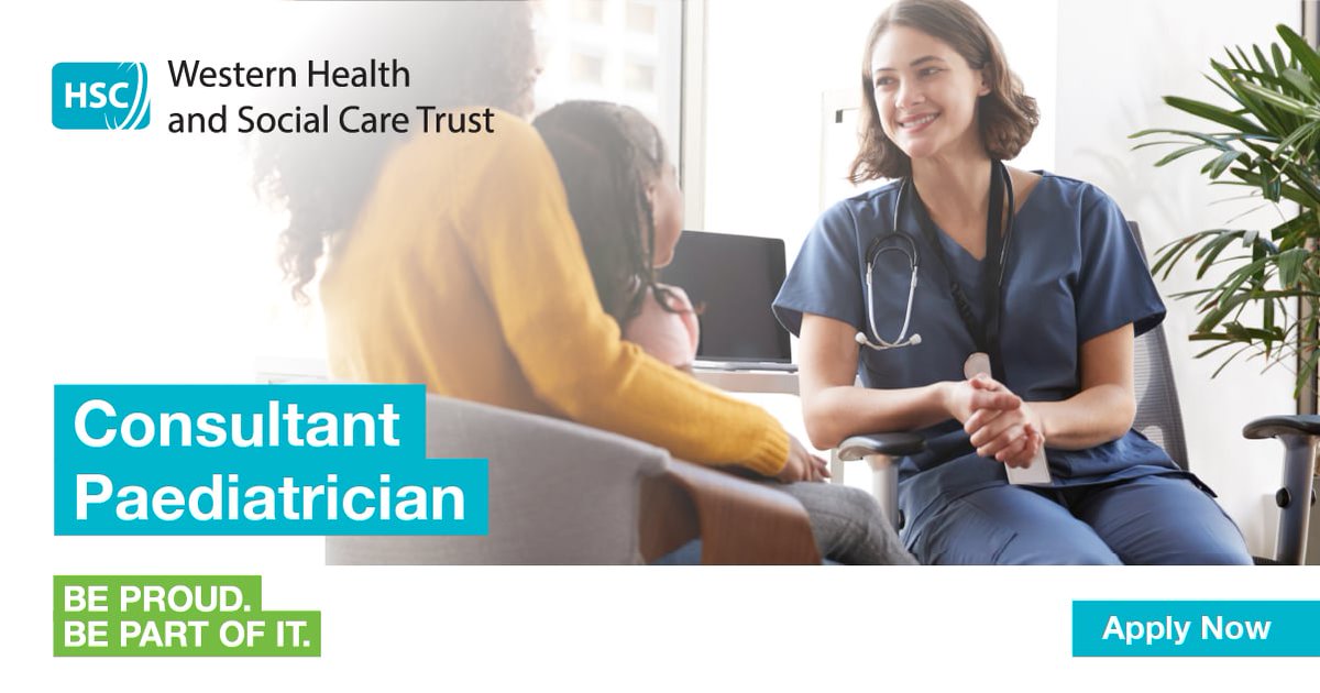 HSCworkforce's tweet photo. The @WesternHSCTrust are seeking a Consultant Paediatrician (Acute &amp; Community) to be based at South West Acute Hospital, Enniskillen, on a permanent, full-time basis.

Apply online today: https://t.co/1cHQ2EvwsI

#HSCjobs #NHSjobs #HSCNIjobs #MedicalJobs #PaediatricianJobs https://t.co/wv05kAUX9W