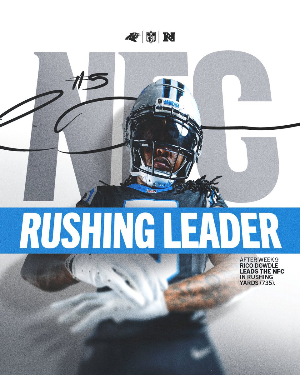 Panthers's tweet image. your new NFC rushing leader