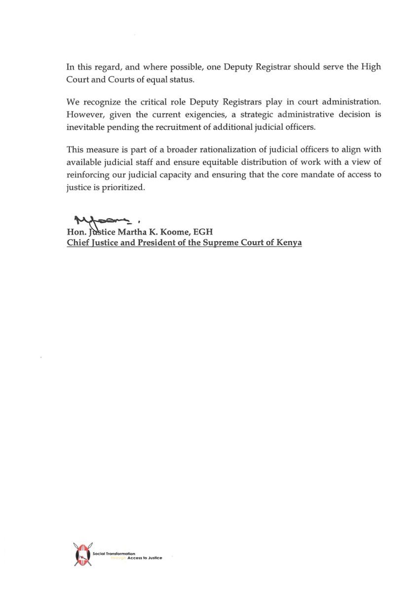 This is a good strategic administrative decision by the Kenya Judiciary. I hope that they can also embrace and enforce reforms in having applications heard and determined within 30 days. Much of the judiciary's backlog is in the  failure to determine applications within the