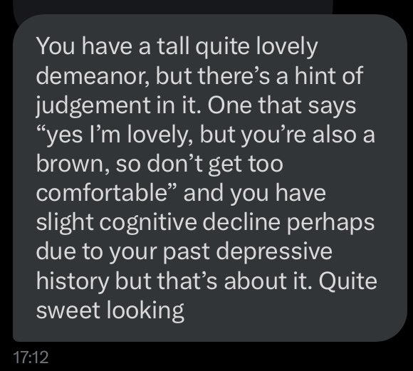 Asked oomf I met irl what I come across like in person: