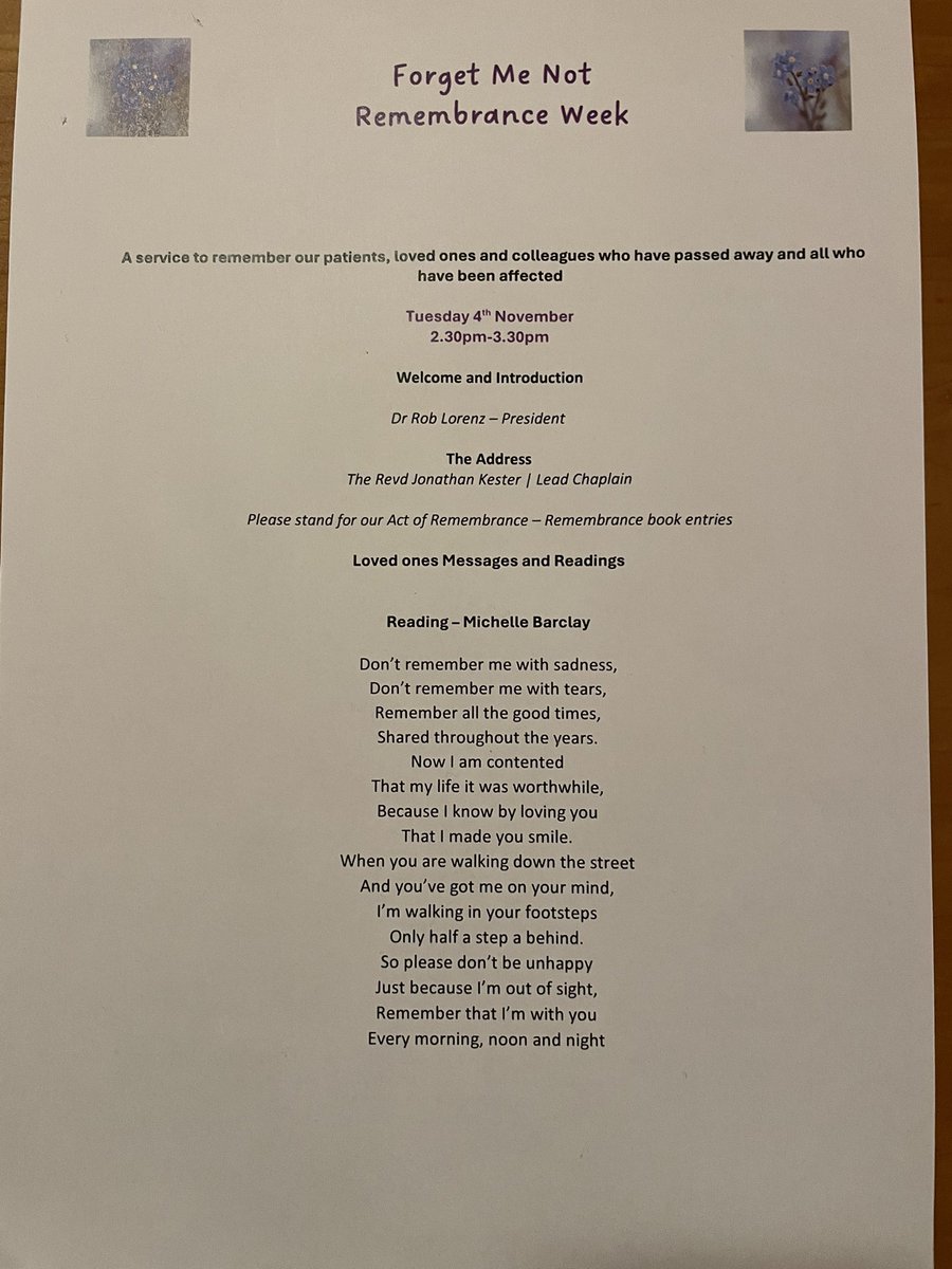 Very moving to officiate the Cleveland Clinic London <a href="/ClevelandClinic/">Cleveland Clinic</a> Forget me Not service this afternoon in my role as Lead Chaplain there