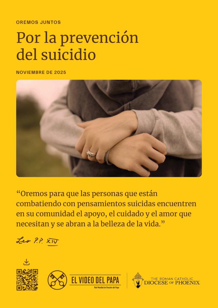 Este mes, el Papa nos invita a rezar por la prevención del suicidio.

León XIV nos recuerda que todos podemos ser vulnerables y que las comunidades cristianas deben ser lugares de acogida y escucha.