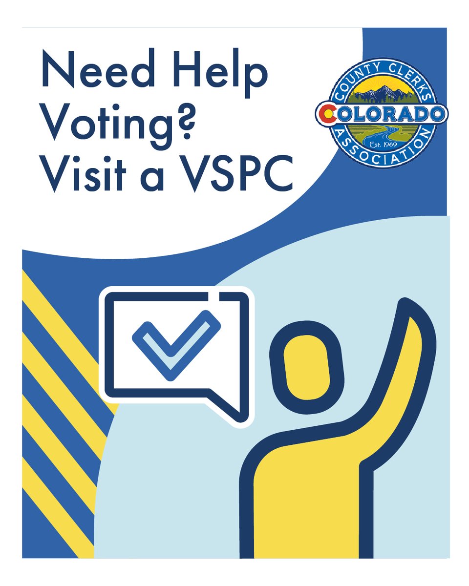 CoCtyClerks's tweet photo. 🗳 Need help voting? Visit any  Voter Service and Polling Centers in your county.  Find the nearest location here: https://t.co/QZCswTb7sE

🗳 ¿Necesita ayuda para votar? Visite cualquier CVSP de su condado.

Encuentra la ubicación más cercana aquí: https://t.co/QZCswTb7sE

#copolitics #Elections2025