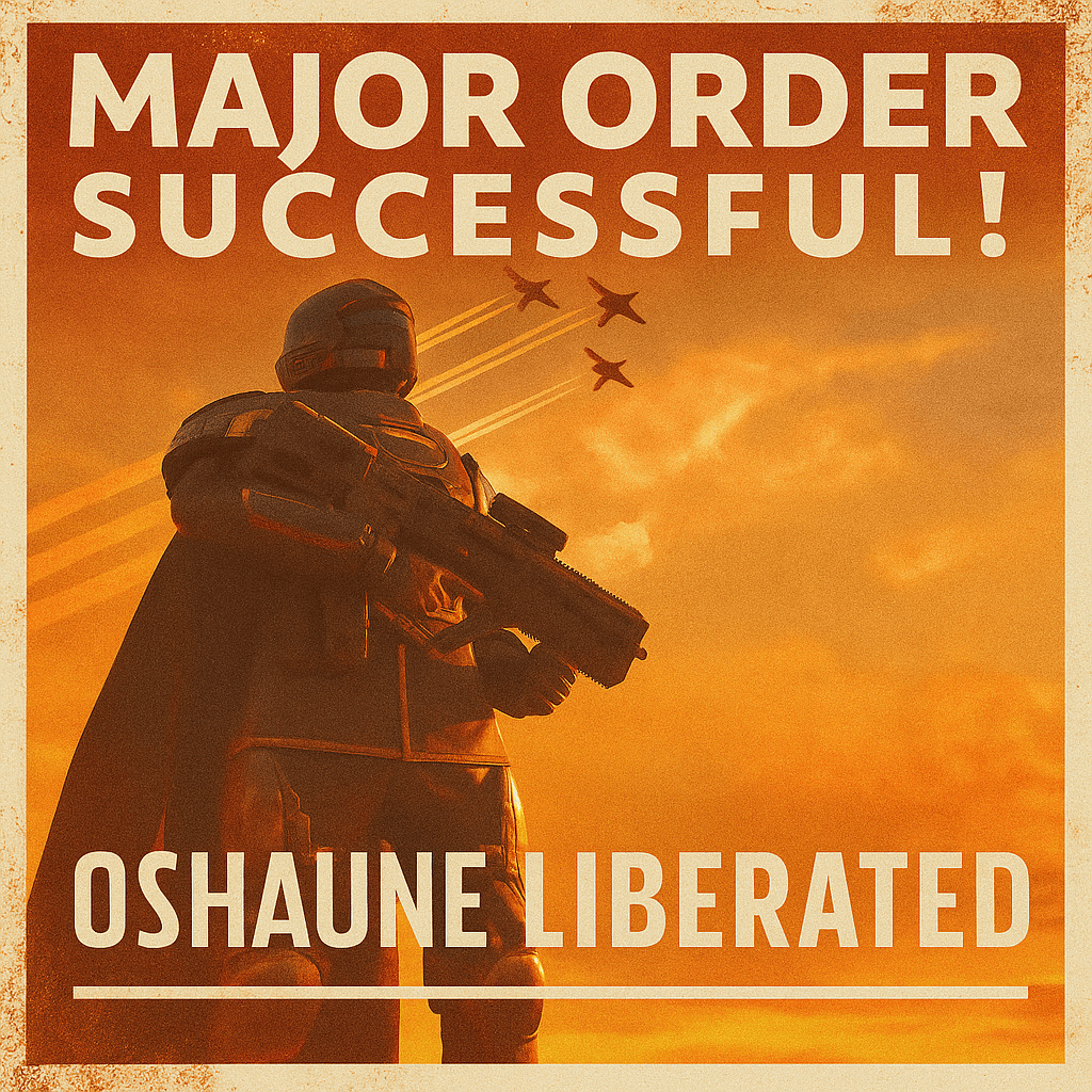 helldiversforum's tweet photo. Victory on Oshaune! Helldivers pierced the Gloom, destroyed 99% of Hive Lungs, and secured E-711 for the prosperity of Managed Democracy. Freedom prevails! ✊

Complete your mandatory After Action Review:
https://t.co/z7FcSseUNp

 #Helldivers #Helldivers2 #HelldiversForum https://t.co/AdxTblwBxx