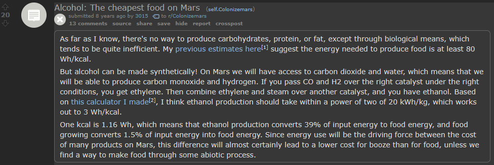 <a href="/norvid_studies/">norvid_studies</a> Before Twitter Reddit was my most used social media. For a brief time I posted a lot about Mars, here's a sample of some things I wrote there