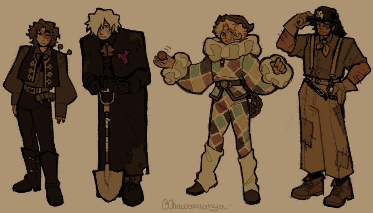 Chawawanya's tweet image. drew some of my favorites n had fun with shapes!!

#idv #identityv #idvfanart #identityvfanart