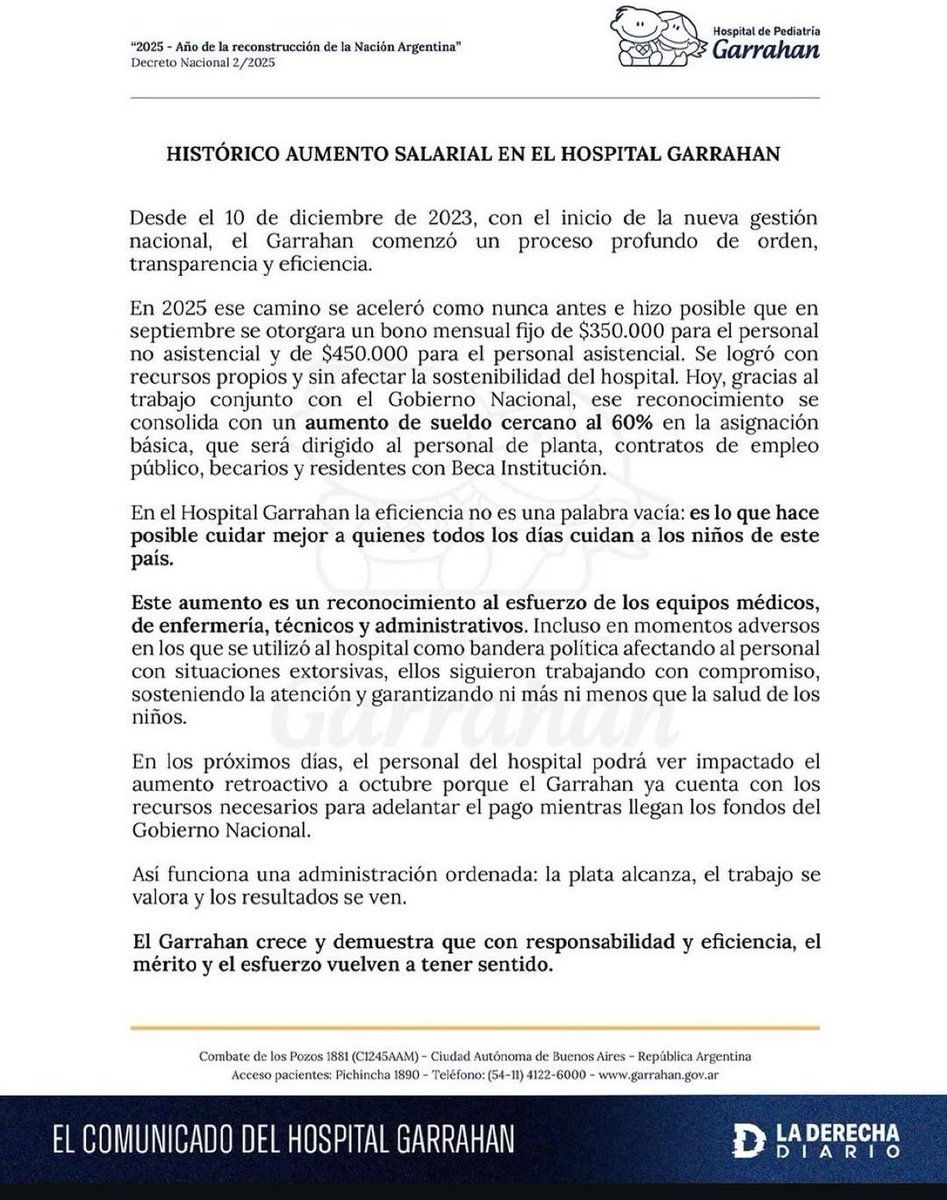 LeoDonelli's tweet photo. HISTÓRICO AUMENTO SALARIAL AL GARRAHAM
El presidente javier milei, lo hizo poselectoral! Y que eso quede claro, que no jugó sucio para ganar votos, el aumento a jubilados también lo hizo poselectoral
Demostrando que este el camino
#garraham #milei #argentina #perón #viral https://t.co/MR6uH2K0LB