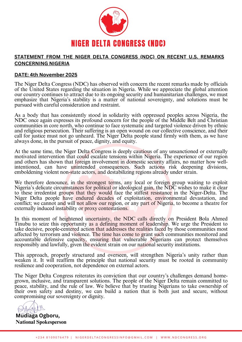 Niger Delta Congress tweet media