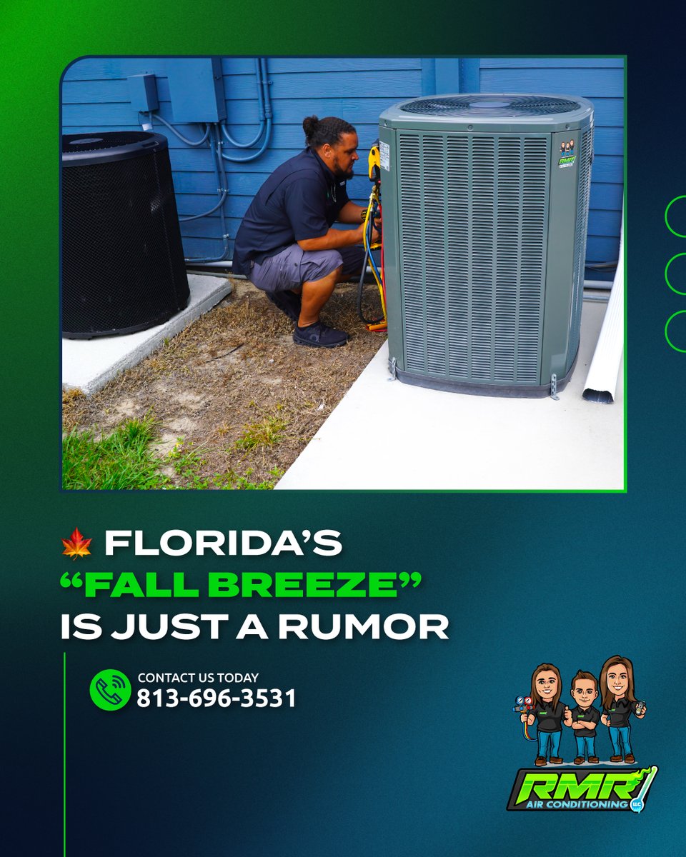 rmracllc's tweet image. It may be November, but Florida didn’t get the memo. ☀️😅
  Keep your cool with a quick AC tune-up — because sweater weather isn’t happening anytime soon!
  📞 813-696-3531

rmrairconditioning.com

  #FloridaFall #StillHot #StayCoolWithRMR