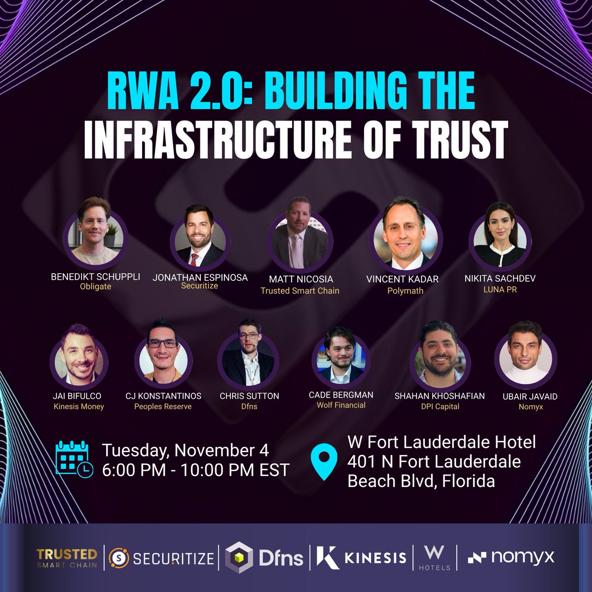 TrustedSociety's tweet image. In just a few hours, we go live from Fort Lauderdale for RWA 2.0: Building the Infrastructure of Trust.

Global RWA leaders unite to discuss how trust and compliance are defining the next blockchain era.

#RWA #TrustedSmartChain #OnChainTrust #TrustedSociety #TSCCommunity