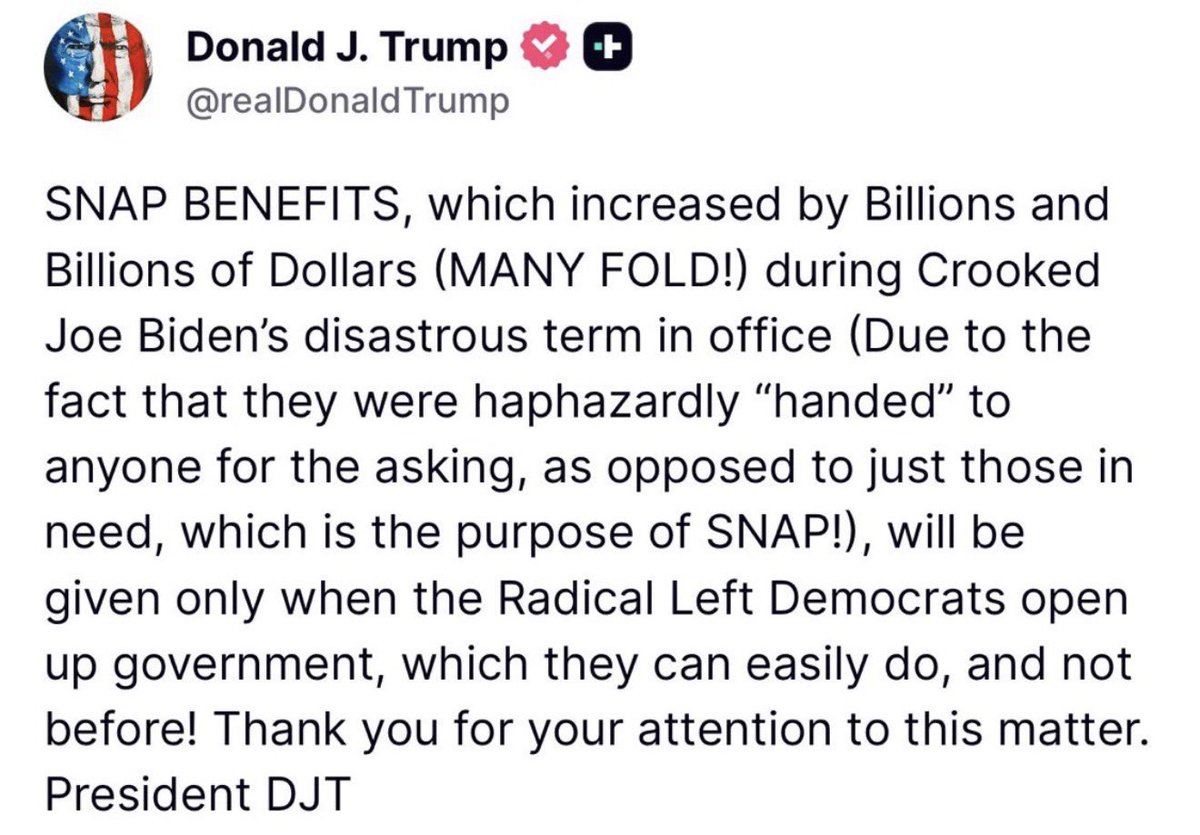 Millions of kids, seniors, and veterans rely on SNAP to eat. Defying a court order to block their benefits isn’t just illegal, it’s cruel. No one should go hungry because of political games.