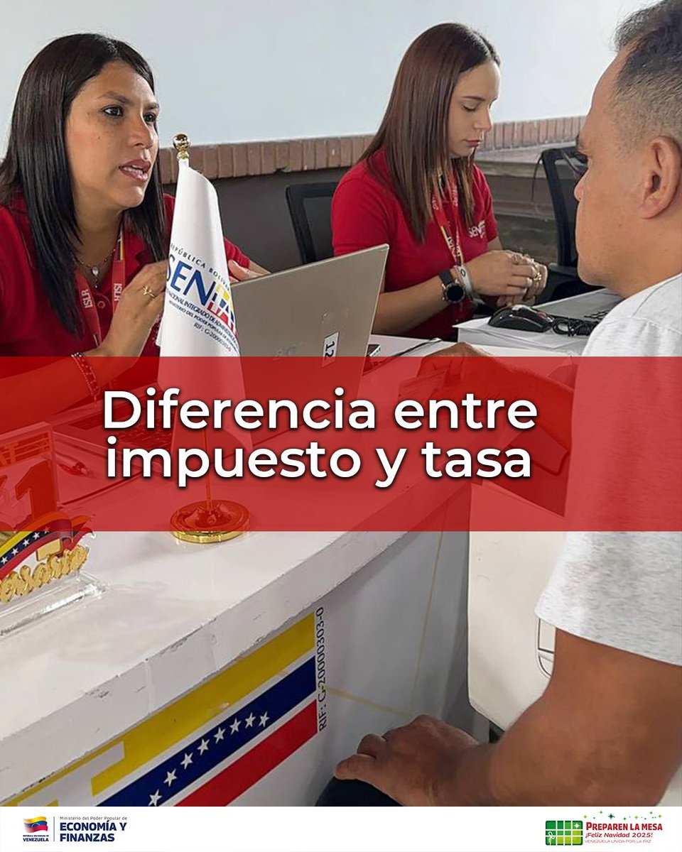 SENIAT_Oficial's tweet image. ¿Conoces la diferencia fundamental entre Impuesto y Tasa? 🇻🇪❤️

 ¡La educación tributaria es clave para entender tus deberes fiscales!

 #SENIAT #ImpuestoYtasa #Tributos #Venezuela