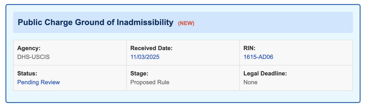 USCIS is going to reimplement their public charge rule, which required all green card applicants to prove that they won't impose a burden to taxpayers if they become permanent residents. 

The biggest problem with the first Trump Administration's previous rule is that it required