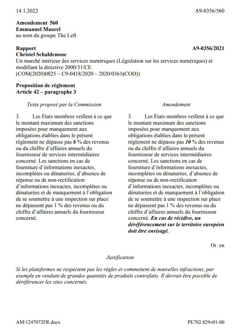 En 2022, j'ai proposé d'inscrire dans le règlement sur les services numériques (DSA) la possibilité de bloquer en Europe l'accès aux sites vendant des produits illégaux. Une telle mesure aurait permis de fermer #SHEIN. Mais les eurodéputés s’y étaient majoritairement opposés.