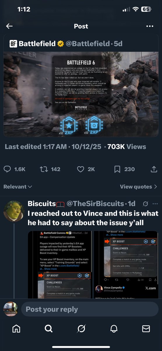philswift4u's tweet photo. @BattlefieldComm Where’s our EA app launch day outage compensation!!!!??? It’s only been a month! This is utterly ridiculous! https://t.co/3X9hDNFB19