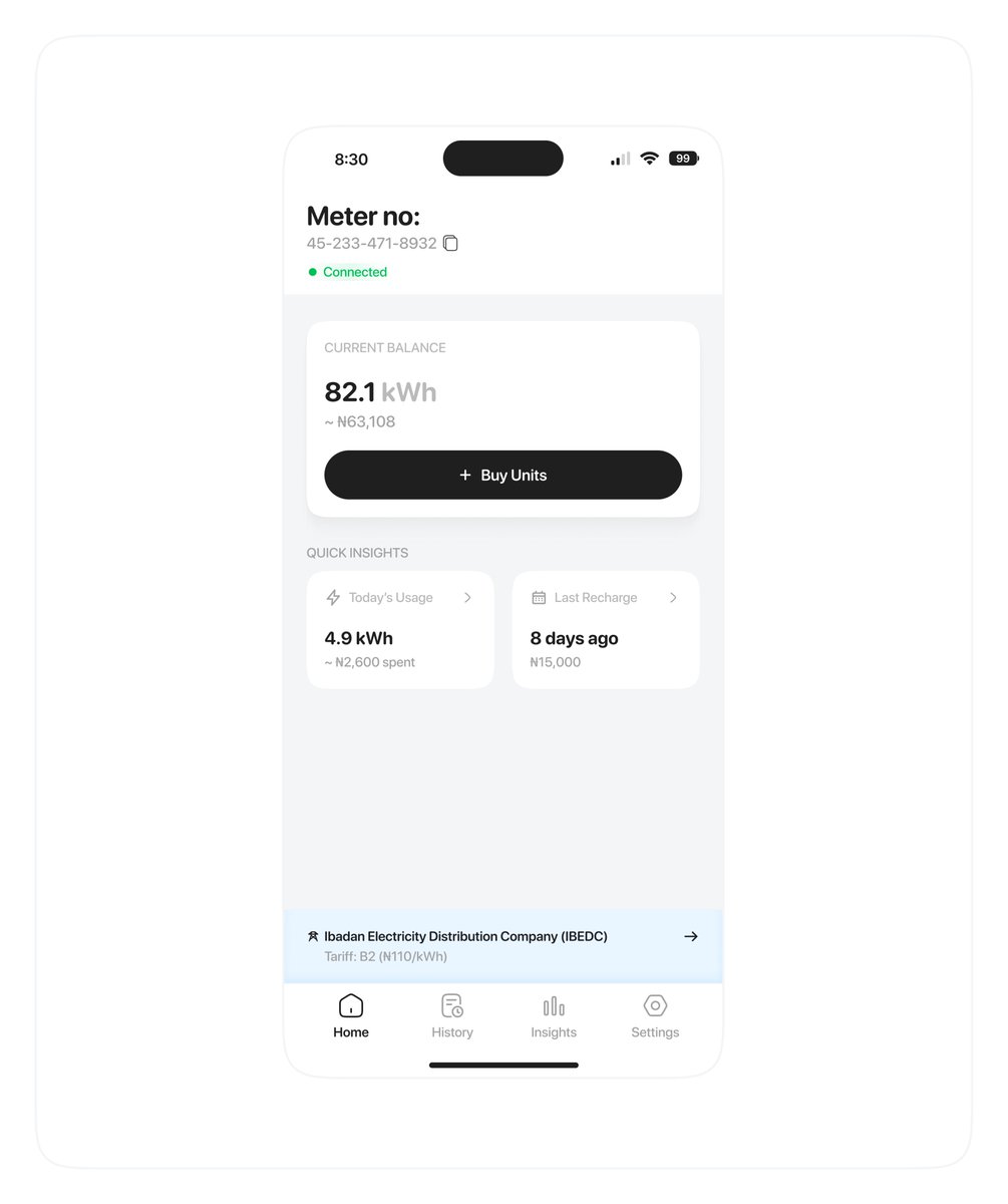 thisDUCKisWORTH's tweet photo. 🧵

Yesterday, I had to check my prepaid meter balance, with the usual routine of plugging it in first.

Then it hit me how much friction we’ve normalized in something so simple.

And as a designer, that moment stuck with me, so I started sketching out a fix → WattsUp⚡️ https://t.co/jbzZARPuGV