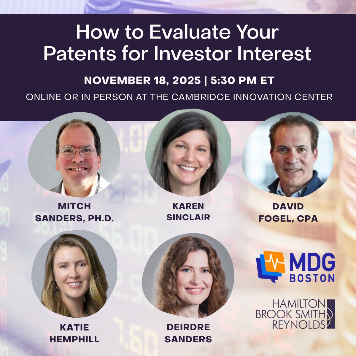 Join the MDG Boston and HBSR for the panel, “How to Evaluate Your Patents for Investor Interest.” Experts will share practical strategies for leveraging your IP to capture investor attention and position your company for funding success. Register here: lnkd.in/e_4h-P6F