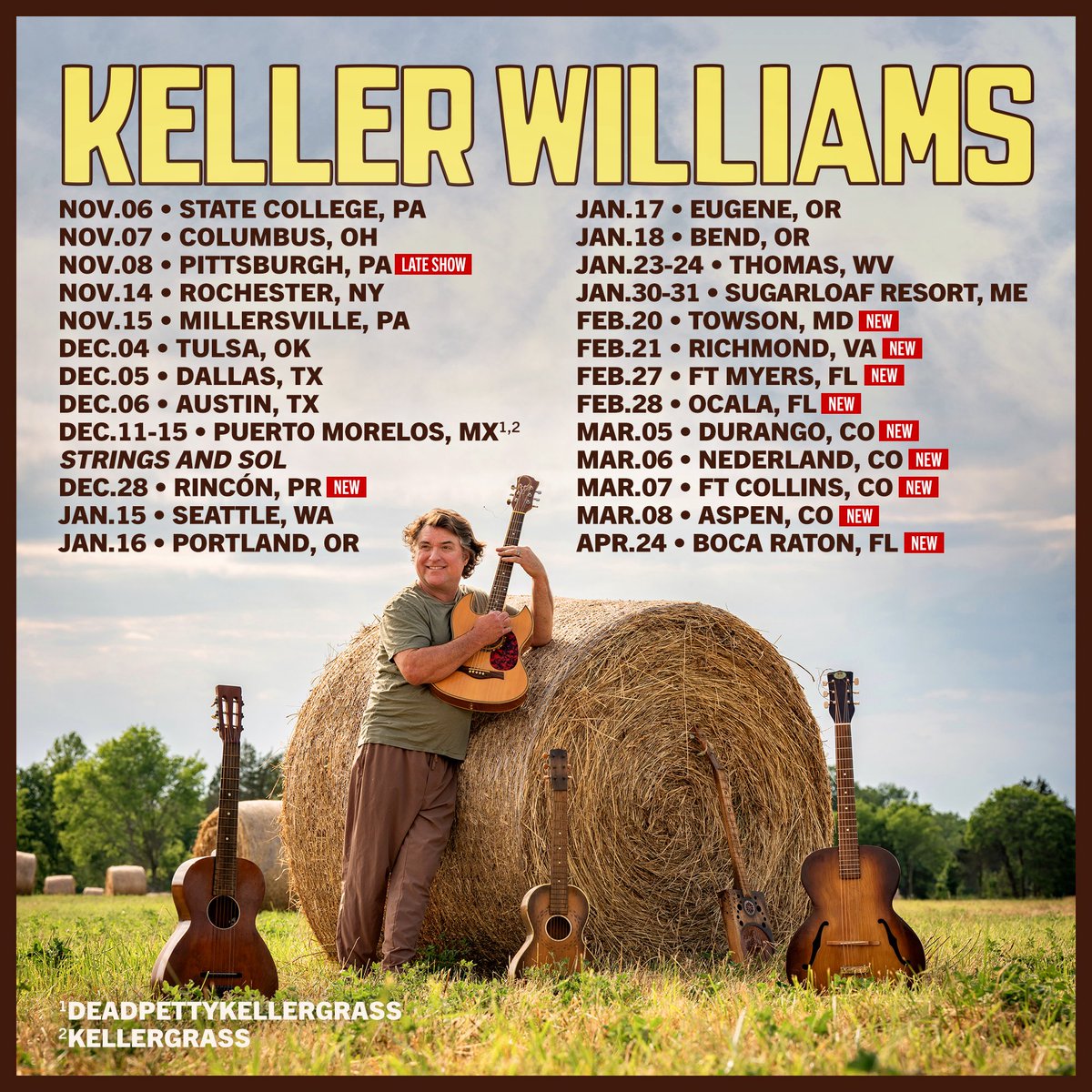 📣  NEW 2026 Shows! 
 🎟 On sale this Friday 11/7 at 10 am local time! 

2/20 Towson, MD w/Dirty Grass Players 

2/21 The <a href="/tinpanrva/">The Tin Pan</a> Richmond, VA 

2/27 <a href="/PointYbelBrew/">Point Ybel Brewing</a> Fort Meyer, FL

3/5 Animas  Durango, CO

3/6 Caribou Room Nederland, CO

3/7 <a href="/WashingtonsFoCo/">Washington's FoCo</a>  Fort Collins, CO