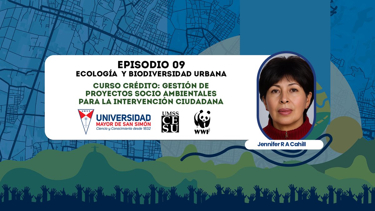 CESU_UMSS's tweet image. 9° Clase: Ecología y biodiversidad urbana  del Curso crédito: Gestión de Proyectos Socio Ambientales para la Intervención Ciudadana.
Facilitador:  Jennifer Cahill
⚠ Estreno⚠   en nuestro canal YouTube

youtu.be/aFGOQ-7S9K0?si…