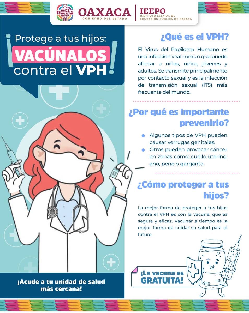 📢 ¡Si tu hija o hijo está en 5° de primaria, es momento de vacunar contra el VPH. 💉 La campaña 2025 ya está en marcha y es esencial para prevenir enfermedades.