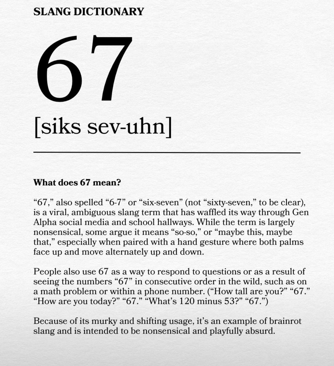 shams4452's tweet photo. My kid repeats  6-7 all the time when i pick him up from school. I never gave attention to it but only listened to stories he makes up with this 67. “67 is a monster” , “67 is a big big monster”, “You can only fight it with water”

Later in social media… https://t.co/h8yND0O3LK
