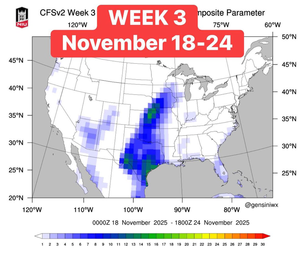 UH OH! What’s this we sniff for mid November?!

Live storm chase mode in the Dominator may be needed around the middle of this month with a SEVERE WEATHER UPTICK possible for the central and southern Plains!

Stay tuned!