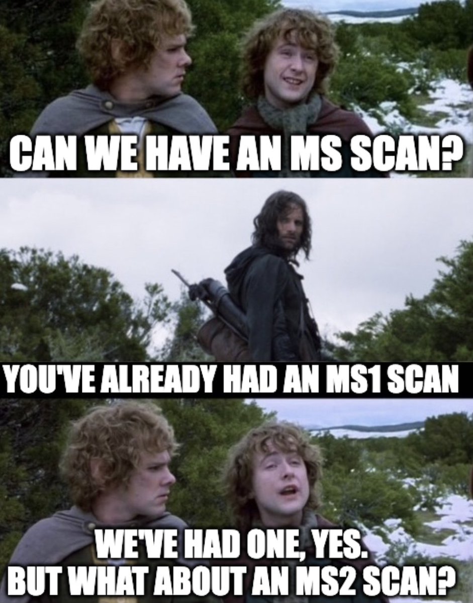 rapidnovor's tweet image. MS1 gives you a taste of the peptides from a sample, but MS2 provides the full depth of sequencing flavour 🍽️ 📊  

At Rapid Novor, we routinely employ tandem mass spectrometry for your monoclonal and polyclonal sequencing needs.

#MassSpectrometry #Proteomics #ScienceHumor