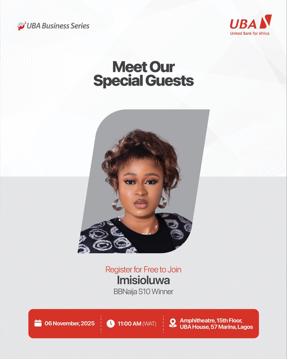ChinenyenwaAmah's tweet photo. Our official Imistars account will be registered under @UBAGroup.
We Dey Show workings
No be by Cho Cho Cho 
Imisi the only BBNaija housemate that has ever worked with @UBAGroup 
Put some respect on @imisiofficial name. We no Dey the same level 
#ImisiAyanwale 
#UbaBank
#BBNaija https://t.co/W97OO3368Q