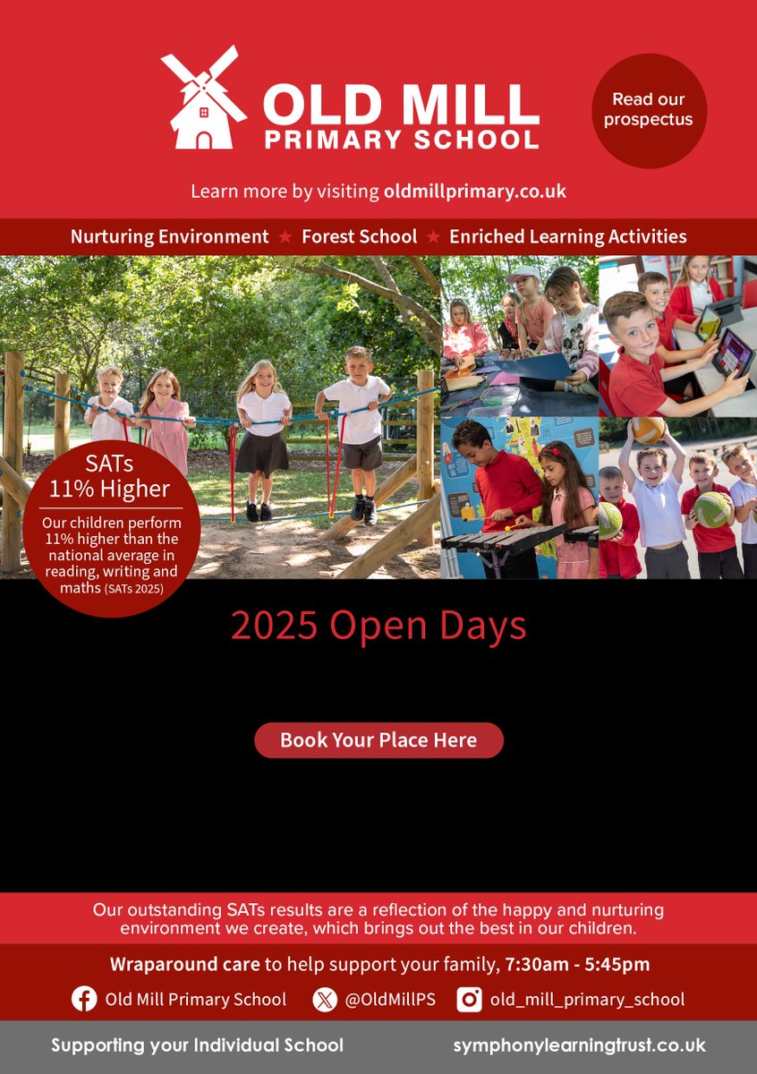 Our next Foundation Stage Open Morning is on Thursday 13th November, if you have a child due to start school next year and you'd like to find out more, why not come along and see all the amazing things we have to offer.
#oldmill #broughtonastley #southleicestershire