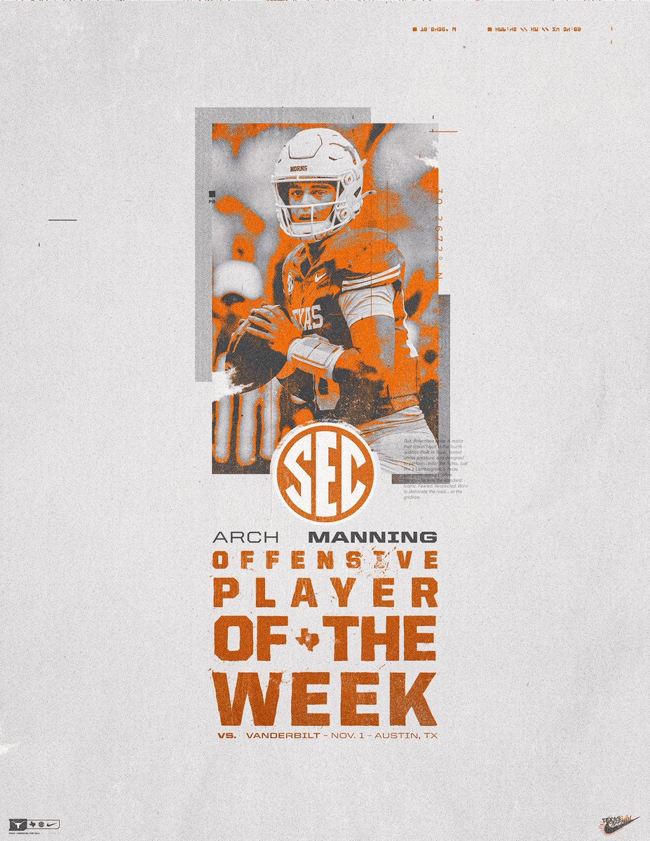 El Jugador Ofensivo de La Semana de la @sec se define con 4 letras: ARCH  #HookEm