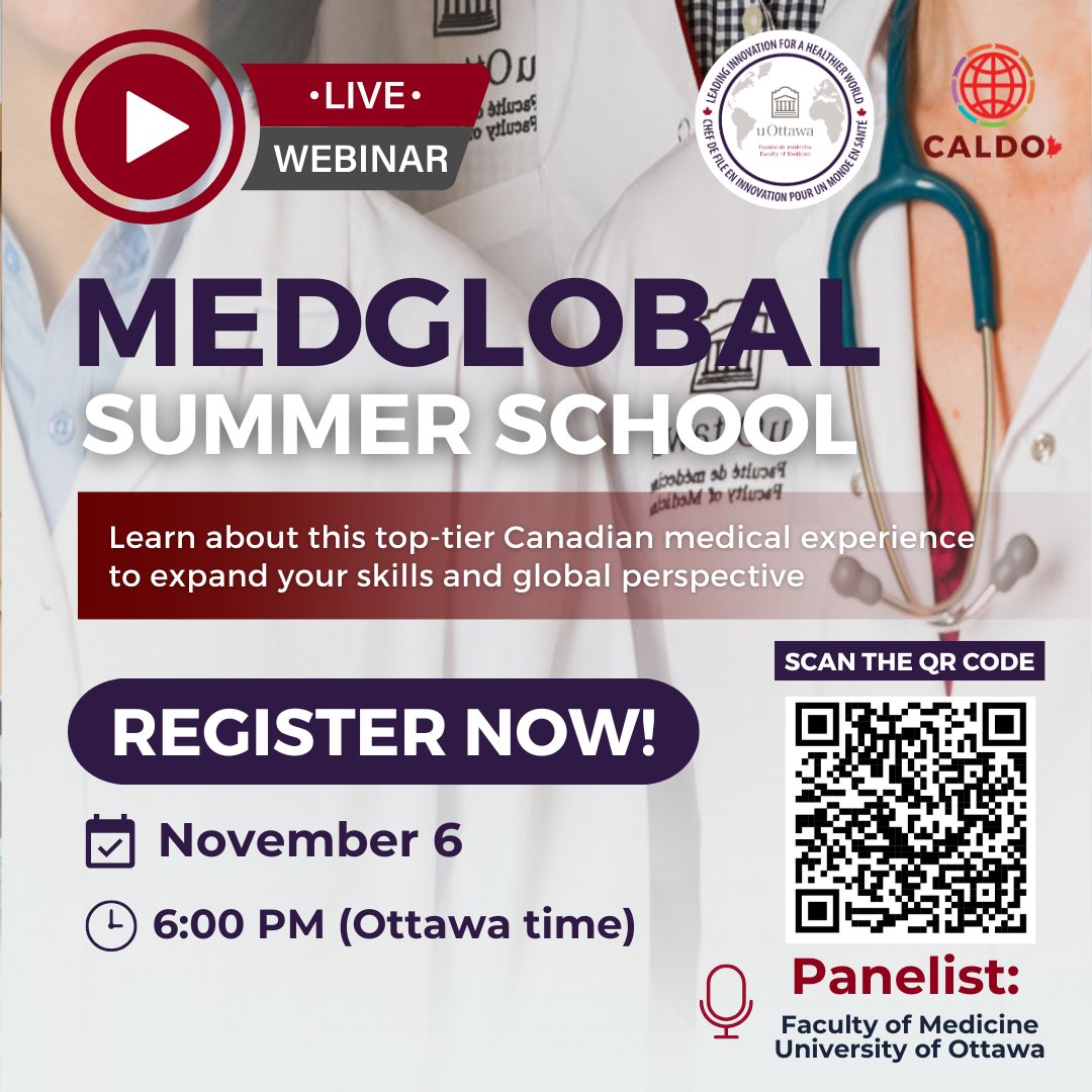 EgresadosUN_Nal's tweet image. ¿Te imaginas una experiencia médica en Canadá? 🌍🩺 ¡Profesionales de salud, este webinar es para ustedes! 💻 Regístrate: ow.ly/1axM50XmAz9 📅 6 de noviembre | 🕕 6 p.m. ¡Descubre la MedGlobal Summer School! 🔗 Regístrate para el enlace.