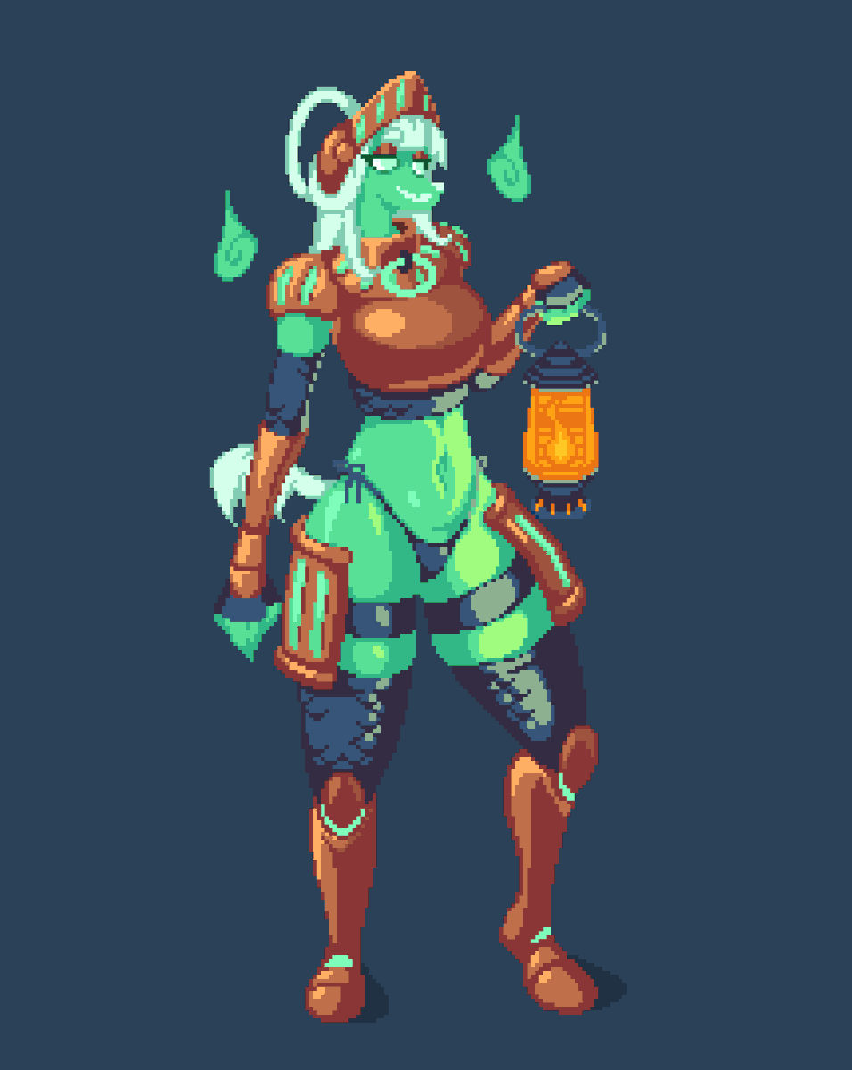 KamiEneru's tweet photo. Lil' sprite of @Nanokindred's Warden, probably my favorite of the sprites i've drawn recently. #pixelart https://t.co/QfdsU0QfU9
