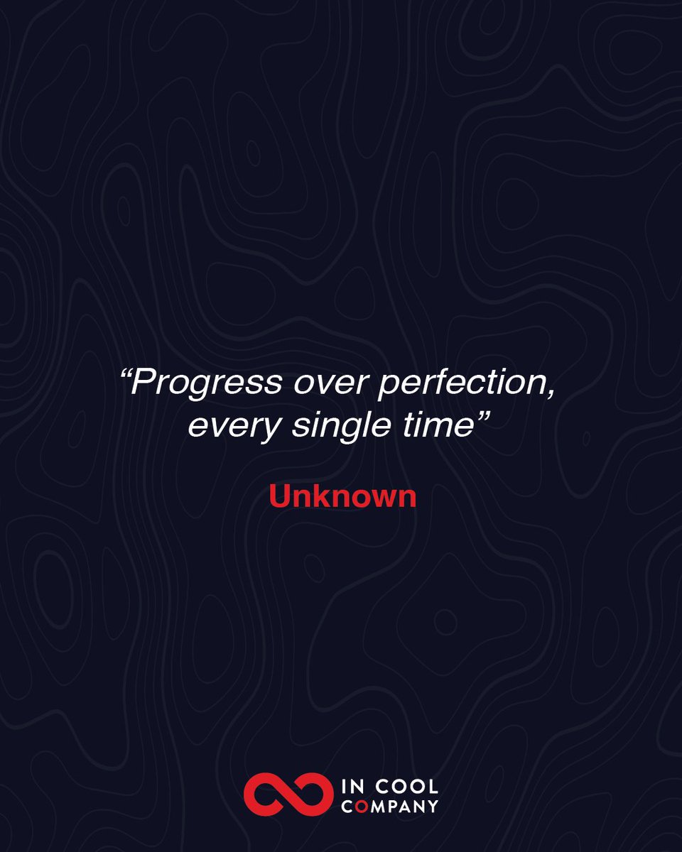incoolcompany's tweet photo. What progress do you plan to make this week and this month? Let’s not let our quest for perfection hold us back.
#MondayMotivation #pushingforprogress #highperformance https://t.co/i2na52odhV