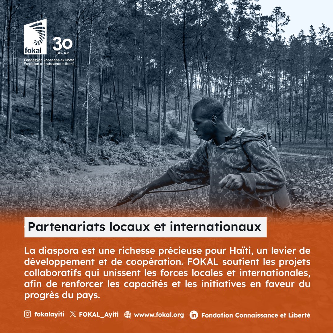 FOKAL_Ayiti's tweet image. Bon mois de novembre: Partenariats locaux &amp;amp; internationaux
La #diaspora haïtienne est une force pour le développement du pays. FOKAL soutient les #partenariats unissant acteurs locaux &amp;amp; internationaux pour partager les savoirs et bâtir des #projets durables.

#Haiti #Coopération