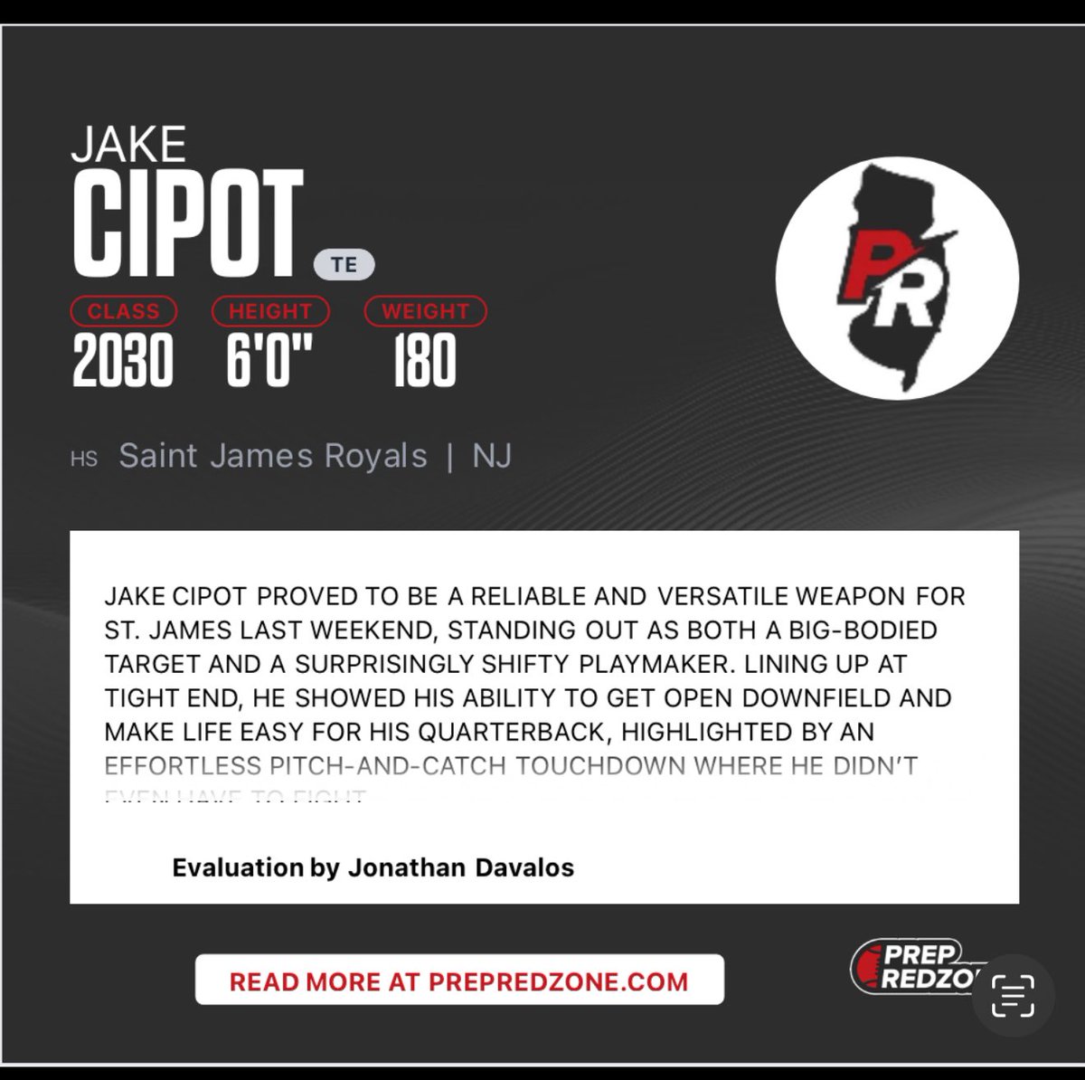 JakeCipot4's tweet photo. Excited for the Regional Championship Game this weekend and our shot at Nationals. Heck of a group of teammates, coaches, and friends!! @CipotJohn @CoachLangeRBC @AlPopsFootball @JonDavalosFB @BrendanScoutsNJ @nextlvlculture @scRonHardcore24 @StJamesfball @GoMVB https://t.co/1QBzeEQ1X9