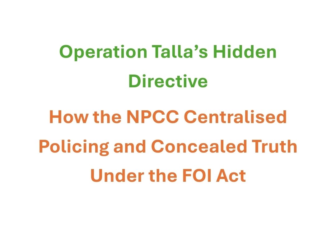 EthicalApproach's tweet image. The Hidden Talla Directive

They said there was no central command.

They said every police force acted alone.

They lied...!

In 2020, the NPCC secretly issued a national directive - the Operation Talla Publication Strategy, turning Britain’s Freedom of Information Act into a…