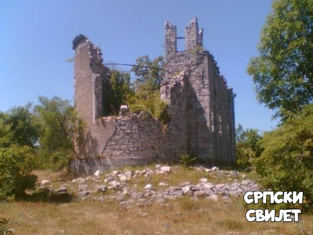 Рушевине српске православне цркве Успења Пресвете Богородице у Дерингају код Грачаца; Лика; Епархија Горњокарловачка....

Ово је црква у којој је крштена мајка Николе Тесле Ђурђија (Ђука) Мандић.