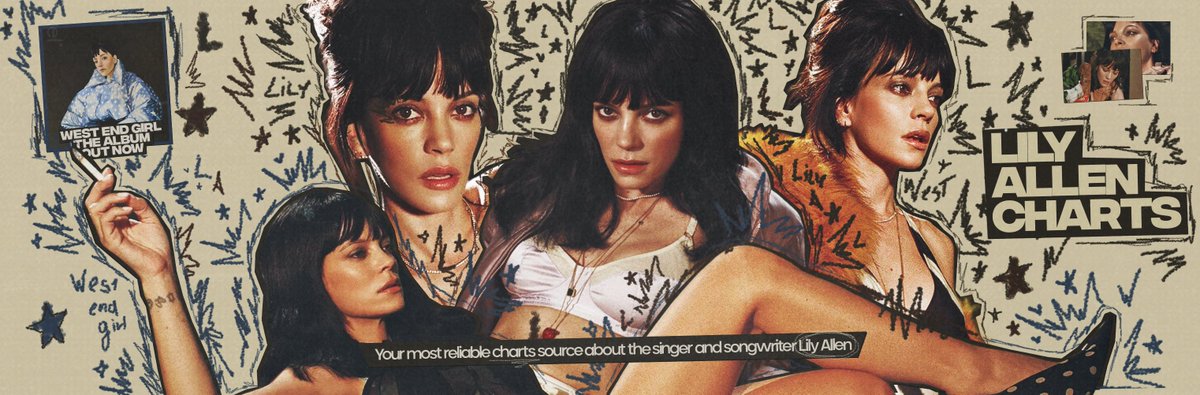 LilyAllenChart's tweet image. Thrilled to announce that your #1 chart source on Lily Allen has a new look. Follow us and turn on our notifications to receive more updates! 

“West End Girl” out everywhere: LilyAllen.lnk.to/WestEndGirlTW