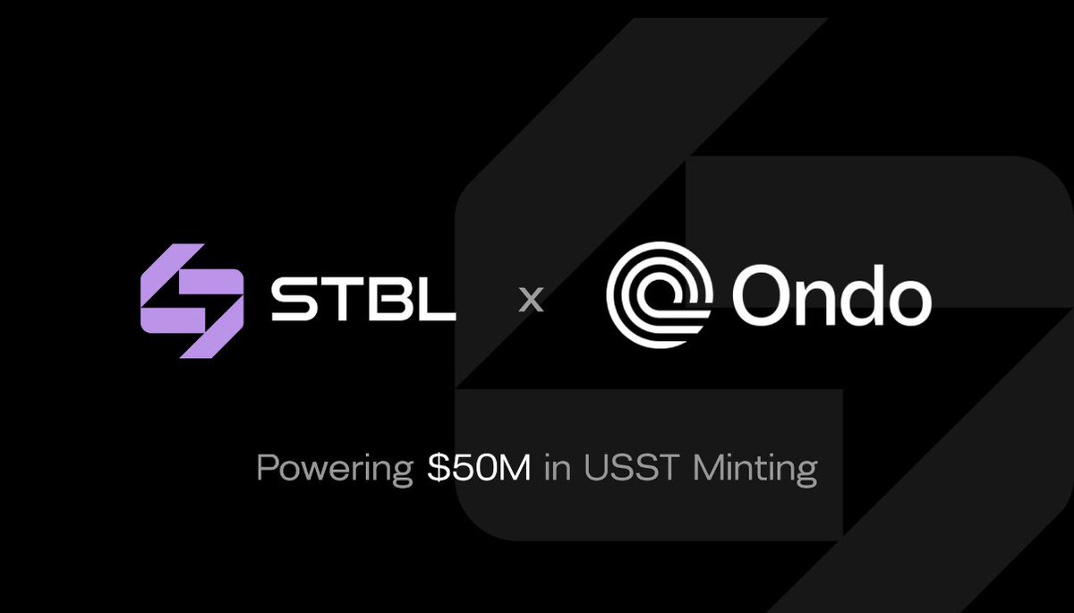 💥 STABLECOIN REVOLUTION UNLOCKED: $STBL x ONDO 🔥

$STBL is partnered with ONDO who is locking in $50M to mint USST backed by USDY for collateral.

<a href="/stbl_official/">STBL</a> uses USDY (Ondo US Dollar Yield) primarily &amp; OUSG (Ondo Short-Term US Government Treasuries) for collateral to mint