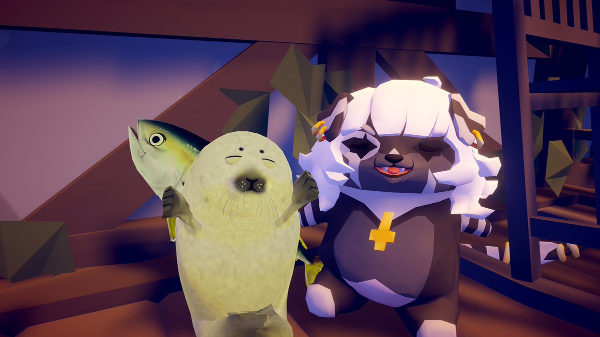 sotelion6's tweet photo. 最高のサプライズをありがとうございます！
Dear @Mankey_Dog, what a wonderful surprise! I was so happy that I cried! Thank you for including me!!🙇‍♀️
Hi! @TonytheShrimp &amp; @puppiwuppi
How are you?
I found you guys!! Nice to meet you again!😉
#VRChat #VRC日記 #BrunchTopiaǃ #アザラシ https://t.co/Kn79kectB4