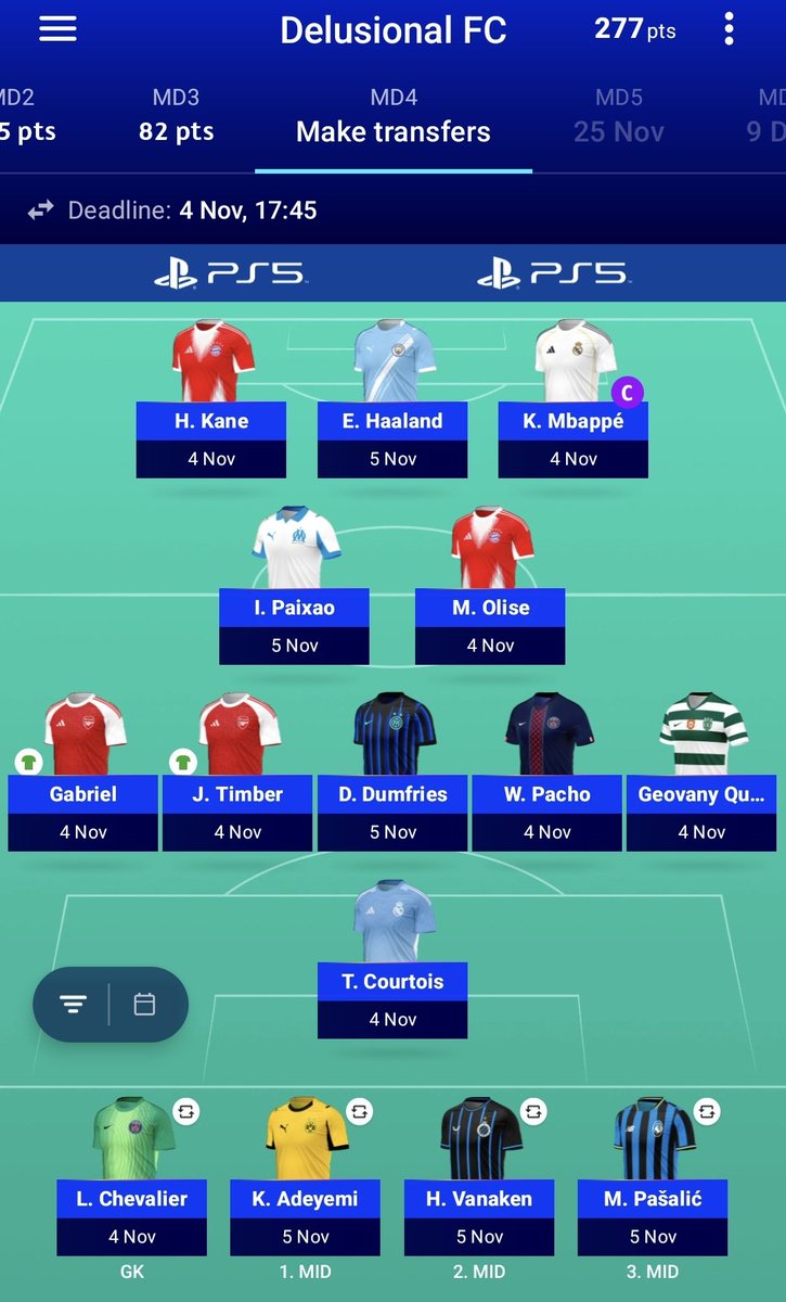#MD4
F.Garcia➡️Gabriel 
Gordon➡️Paixao
Mbappe©️
65k🌍

Kylian to do damage at Anfield!

Good luck with it peeps!

#UCLFantasy