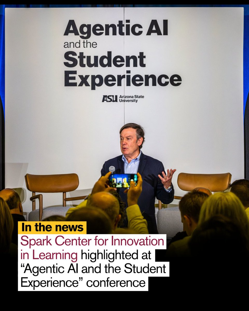 asupublicsvc's tweet image. The Spark Center for Innovation in Learning was recently highlighted at ASU&apos;s &quot;Agentic AI and the Student Experience&quot; conference. Read more here: bit.ly/3X6NDVM #CommunityForGood