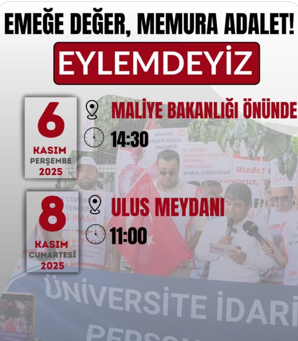 unipersen's tweet photo. Memur maaş artışlarının yeniden belirlenmesi için 6 Kasım'da Hazine ve Maliye Bakanlığı önünde, 8 Kasımda da üniversite idari personelinin tayin ve yükseköğretim tazminatı sorunları ile memurların geneline ilişkin sorunların çözümü için Ulus Meydanında olacağız. 
Tüm memurları eylemelerimize desteğe bekliyoruz. 
Birlikte başaracağız... 
#UnvMemNdenUvyEvlatRTE