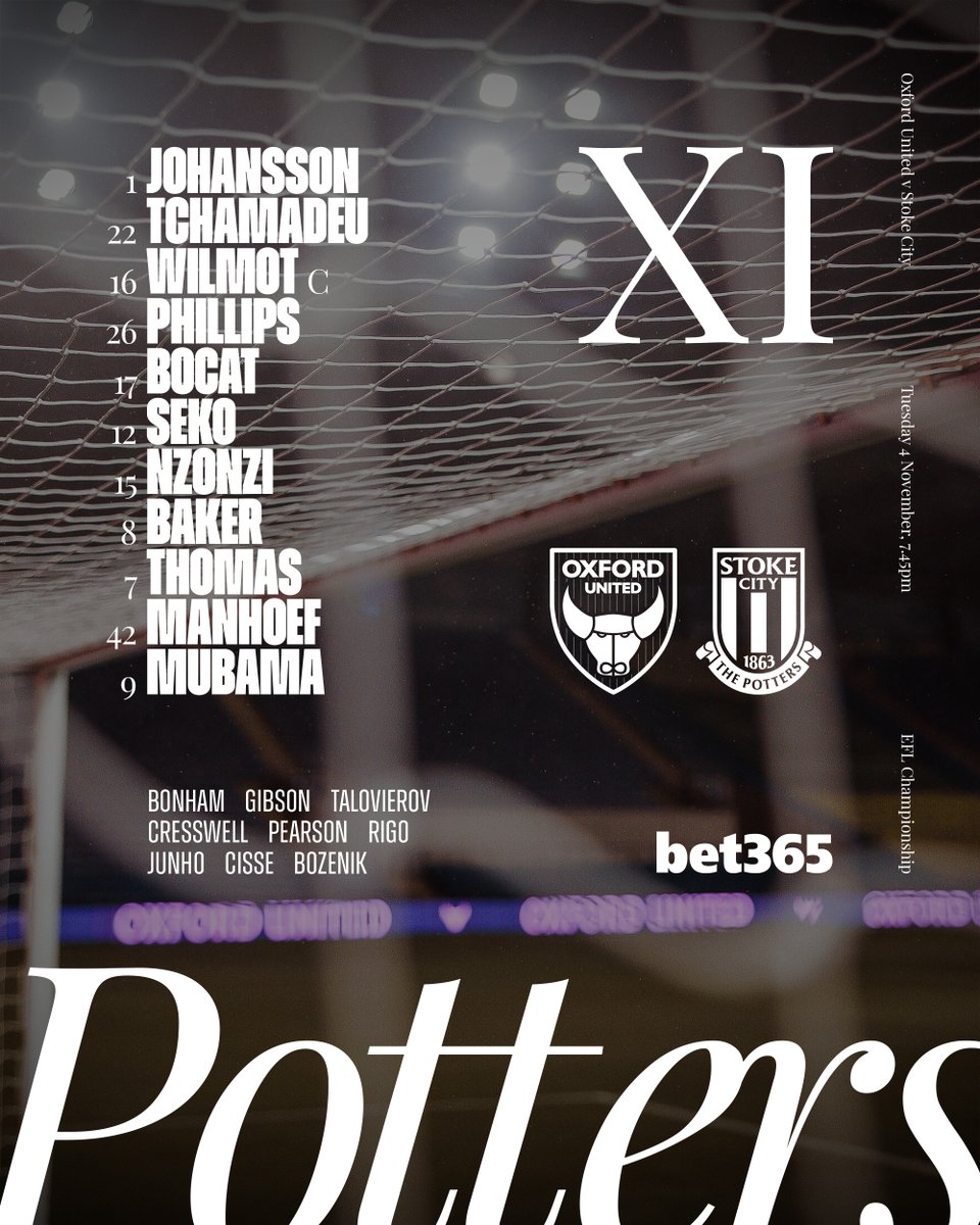 stokecity's tweet image. Your Potters at the Kassam 📋