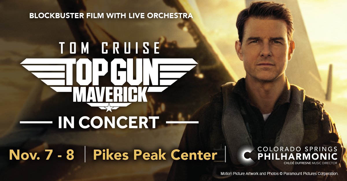😎🕶️✈️Top Gun: Maverick fly's into Pikes Peak Center in ONE WEEK! Don't miss your chance to see this journey of courage and sacrifice with the entire Colorado Springs Philharmonic  on November 7-8!

👉Get tickets now: bit.ly/4oDA38c