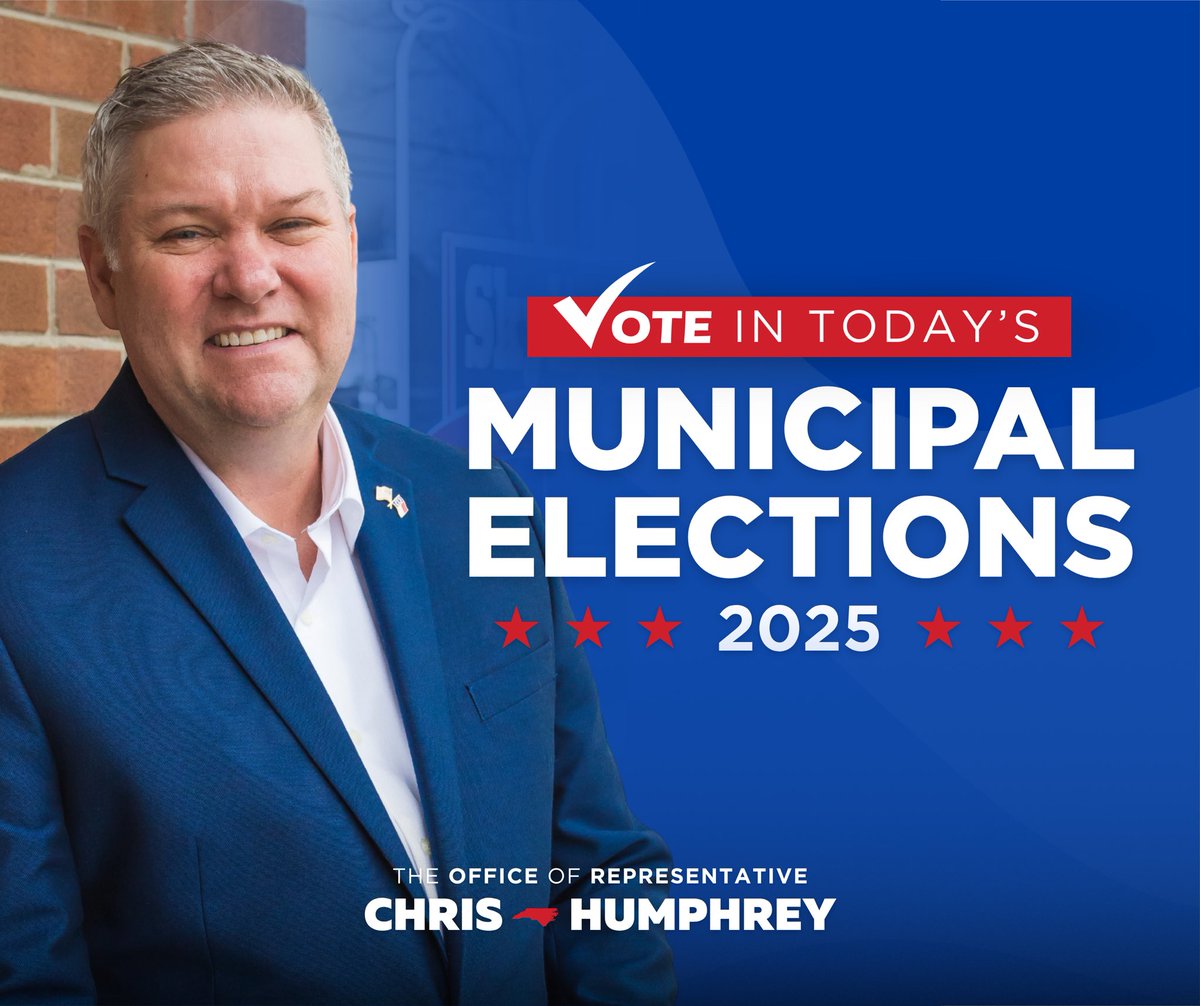 Today is Municipal Election Day for several communities in Greene &amp; Lenoir counties, with polls open until 7:30pm this evening. 🗳️🇺🇸

Your vote decides who will be responsible for keeping our towns safe, strong, and prosperous — so make sure your voice is heard at the ballot box!