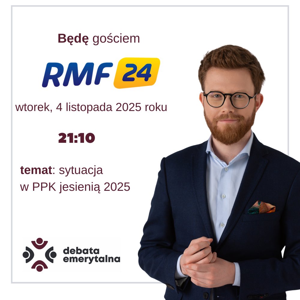 Po godzinie 21 porozmawiam z <a href="/Marcin_Jedrych/">Marcin Jędrych</a> w radiu <a href="/Radio_RMF24/">Radio RMF24</a>  o wpłatach powitalnych w #PPK i obecnej sytuacji w pracowniczych planach kapitałowych. 

Do usłyszenia 📻🎙️