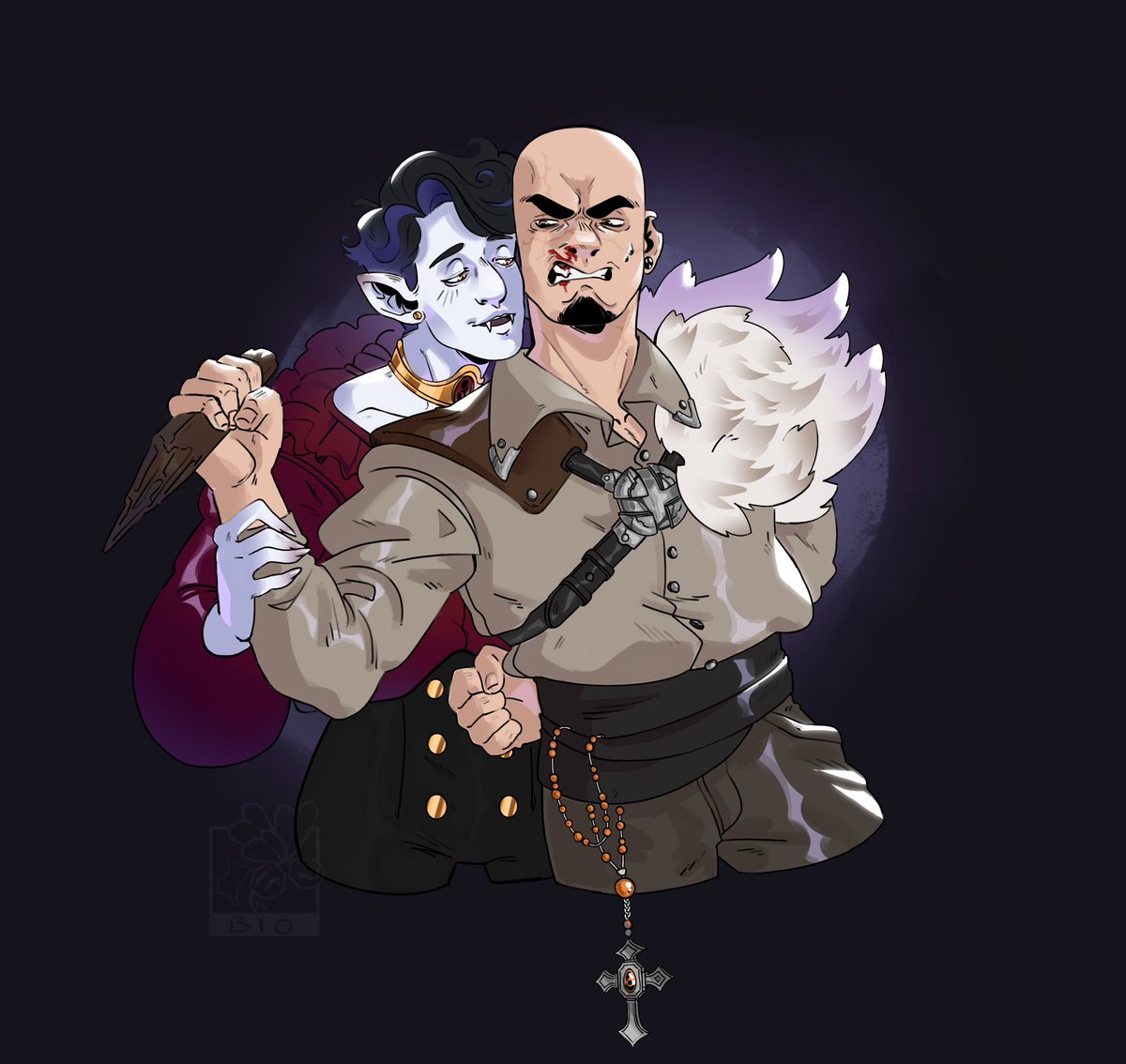 Betteravebio's tweet image. Late hideduo Halloween ✨

Save me Vampire Pac and Hunter Fit… 

#hideduo #hideduofanart #halloween #Fitmcfanart #pactwfanart