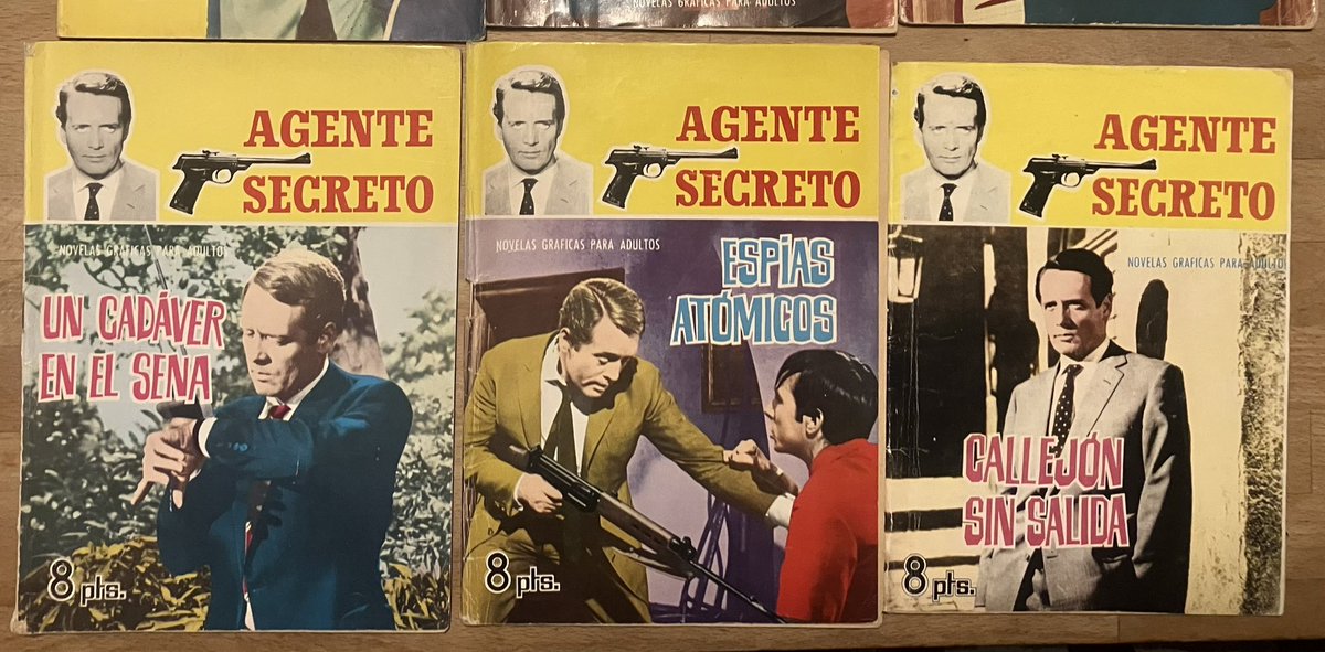JazWiseman's tweet photo. Danger Man (Agente Secreto) - Spanish comics from 1966. Also available in Argentina. A5 in size and rather fun. #ITC #DangerMan #SecertAgent #PatrickMcGoohan #ShareTheITCLove https://t.co/HJbjVSP5Mv